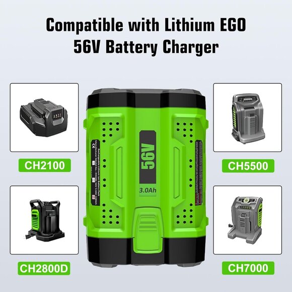 2Pack 3.0Ah Replacement Battery for EGO 56V Battery BA2800T BA4200 BA1400 56-Vol - Picture 7 of 7